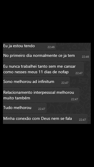 Melhoras na vida pessoal com prática do nofap